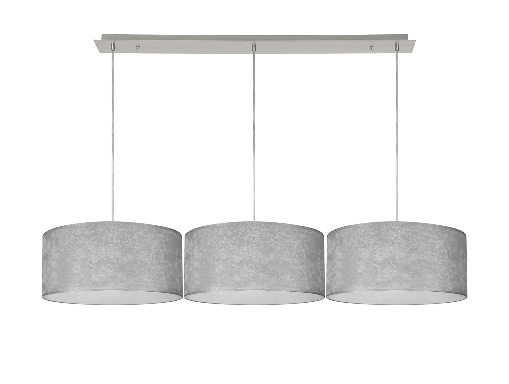 Baymont 40cm Shade 3 Light Pendant Polished Chrome, Silver Leaf DK0802  Deco Baymont CH SL